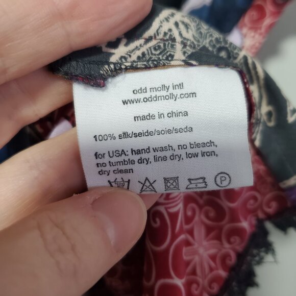 ODD MOLLY Vintage 100% Silk Blouse Sleeveless Fairycore Babydoll Women's Medium - Picture 13 of 16
